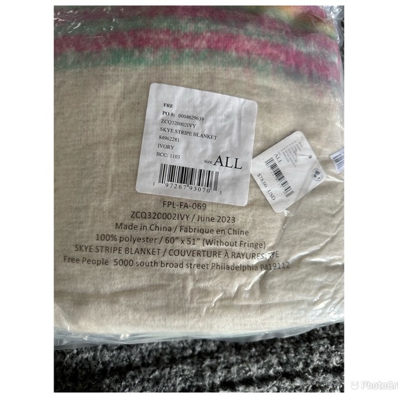 Free People Skye Stripe Blanket - NWT - Picture 2 of 4